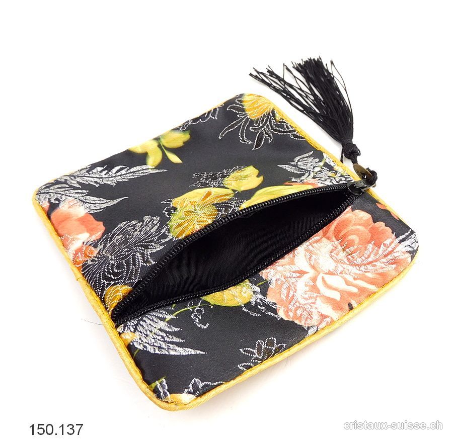 Pochette chinoise Noire, env. 11,5 x 11,5 cm