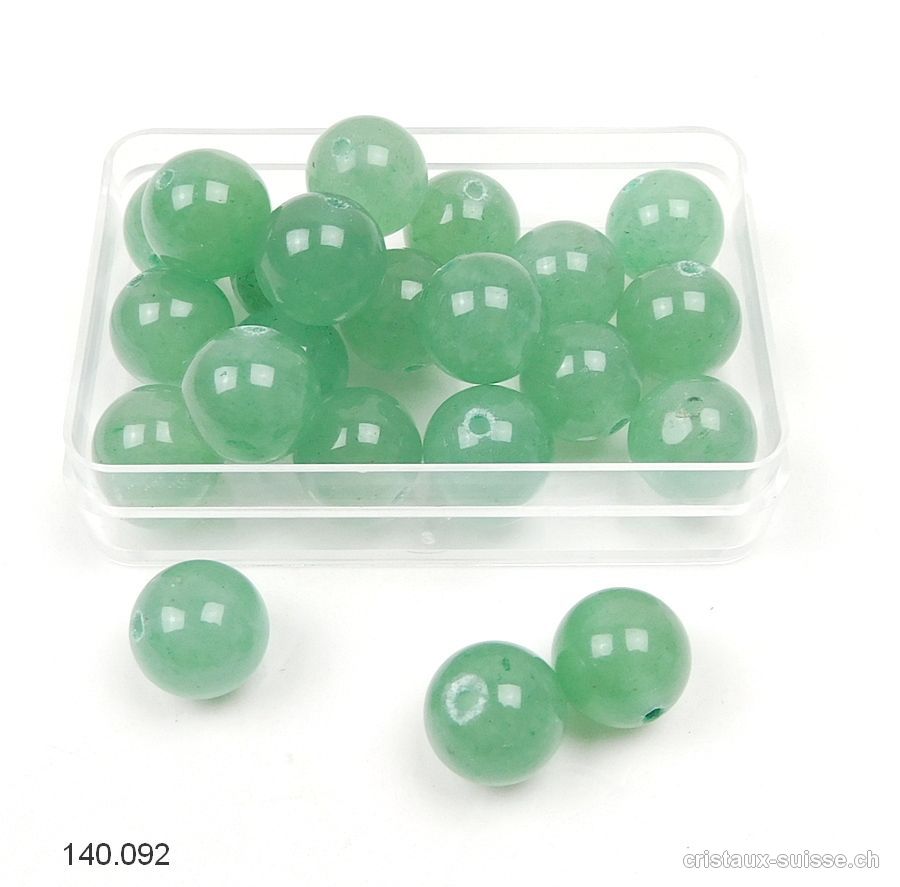 Aventurine verte, boule percée 10 - 10,5 mm