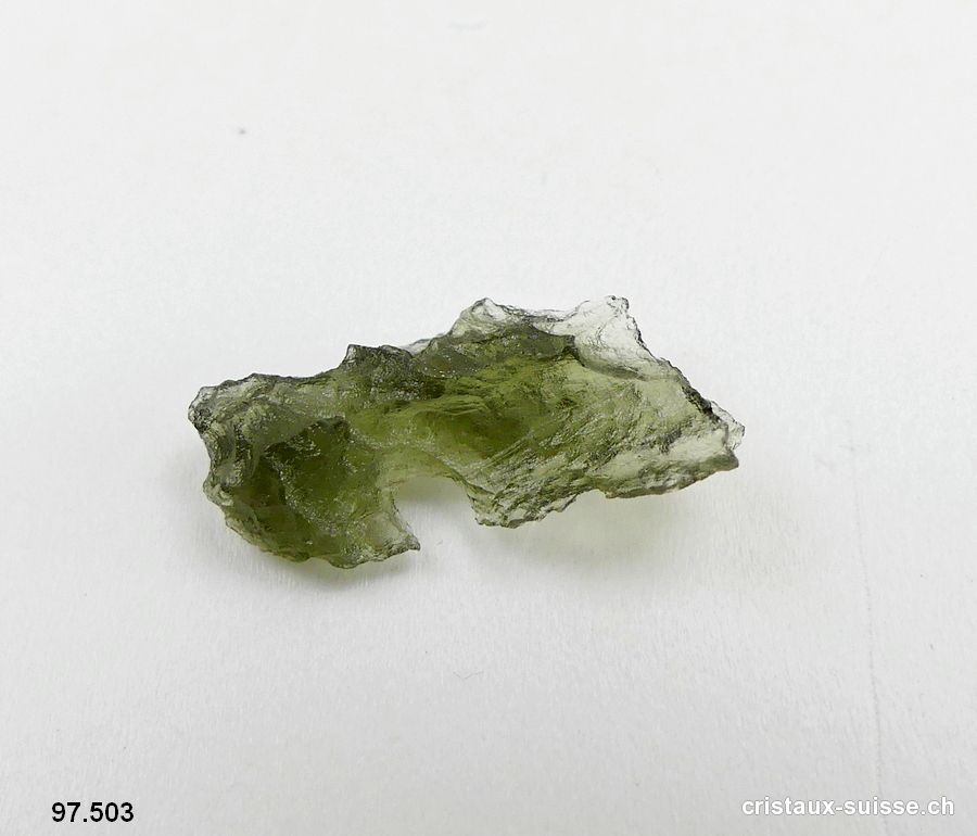 Moldavite 1,8 x 0,8 x 0,4 cm. Pièce unique 2,1 carats