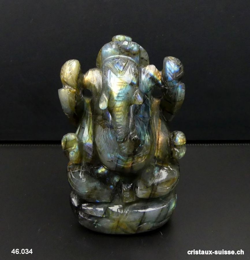 Labradorite Ganesh 10,1 cm. Pièce unique. Qualité A