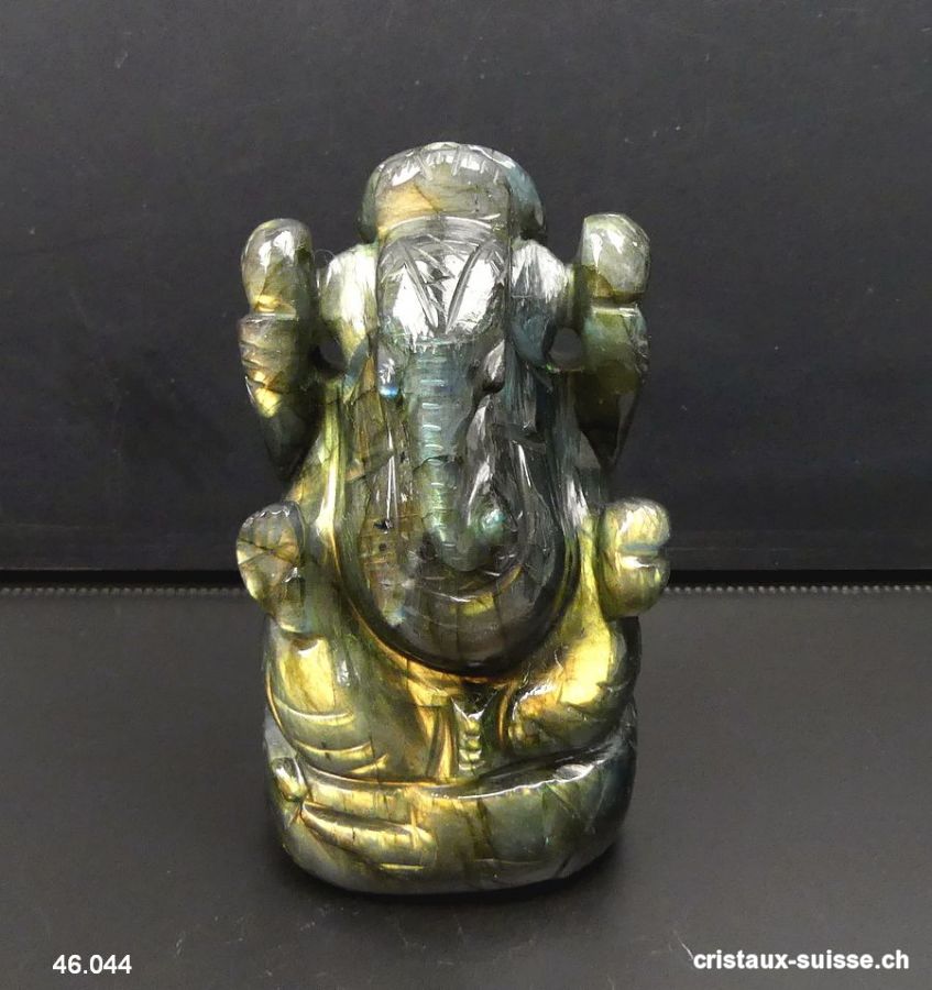 Ganesh Labradorite 9,6 cm. Pièce unique. Qual. A