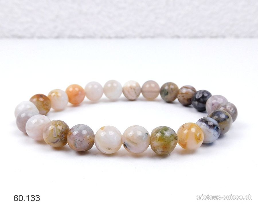 Bracelet Agate Mix 8,5 mm / 18,5 - 19 cm