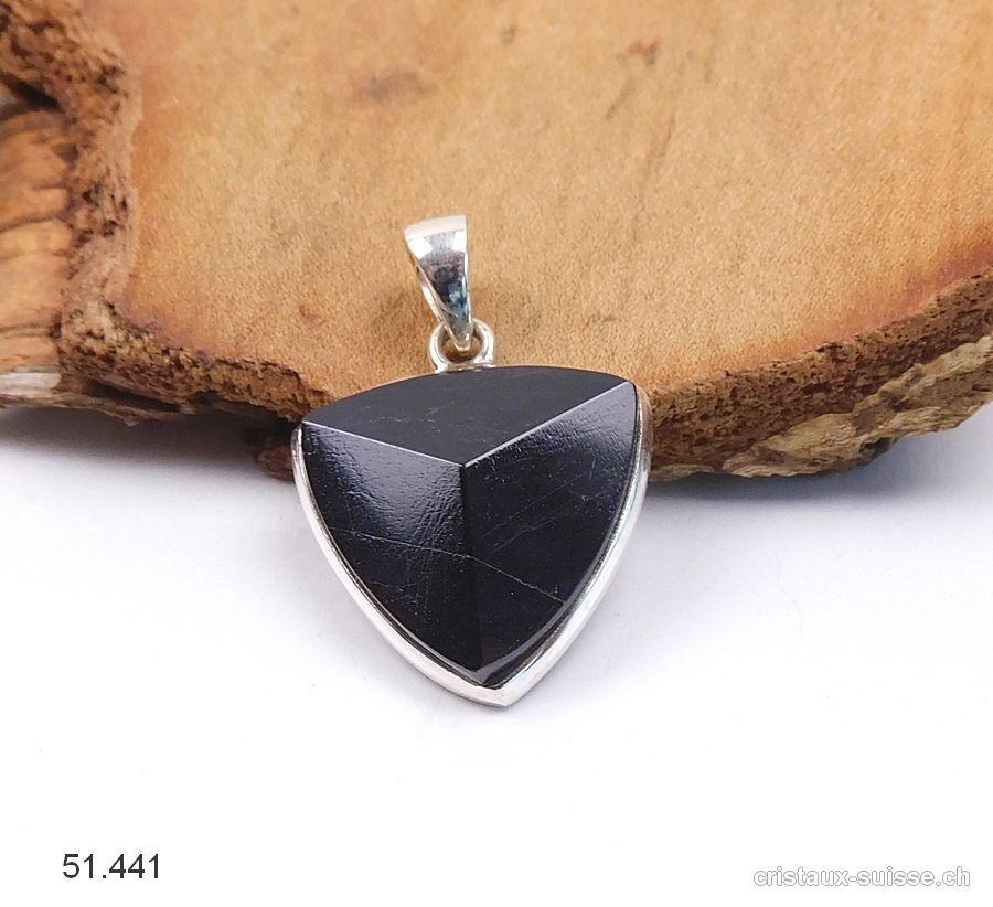 Pendentif Tourmaline noire du Brésil en argent 925. Pièce unique