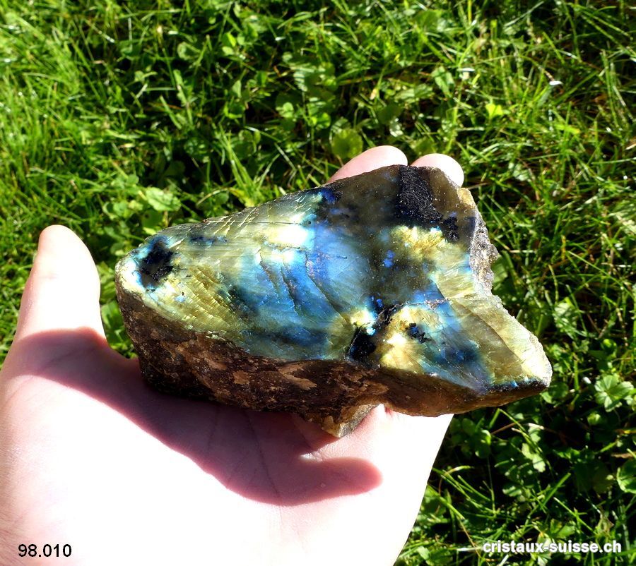 Labradorite brute 1 face polie. Pièce unique 282 grammes