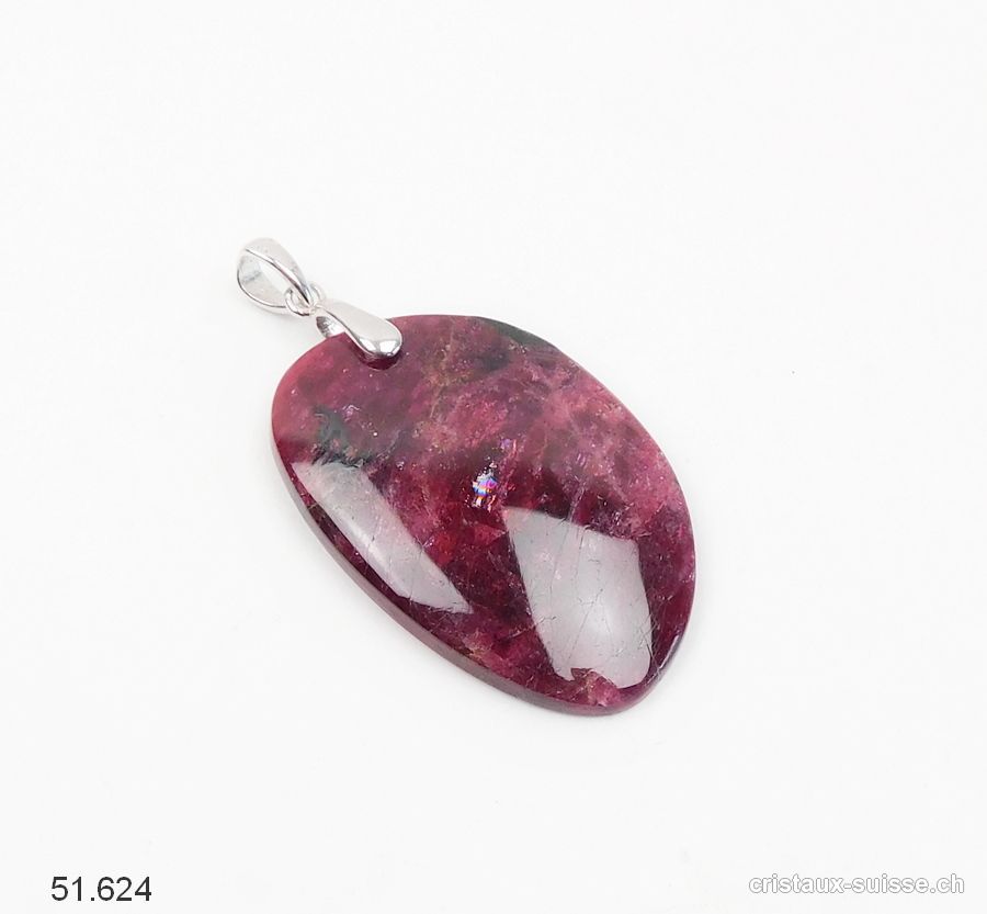 Pendentif Eudialyte de Russie avec clip en argent 925. Pièce unique