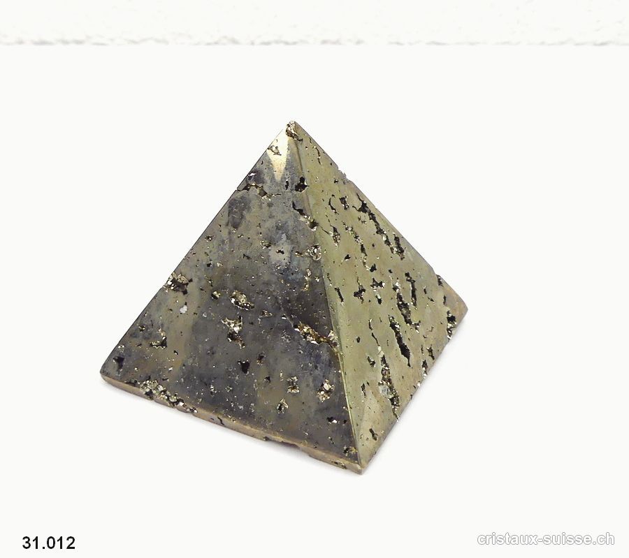 Pyramide Pyrite du Pérou, base 5,3 cm x H. 4,8 cm. Pièce unique 224 grammes