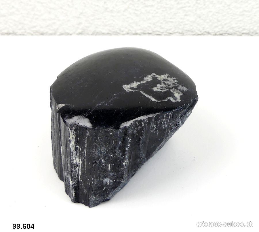 Tourmaline noire brute, dessus poli. Pièce unique 616 grammes