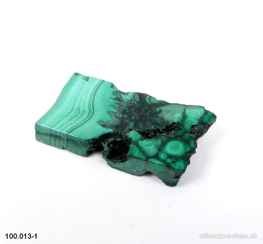 Malachite semi-polie du Congo. Pièce unique