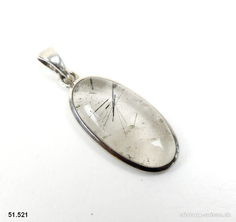 Pendentif Tourmaline - Quartz en argent 925. Pièce unique