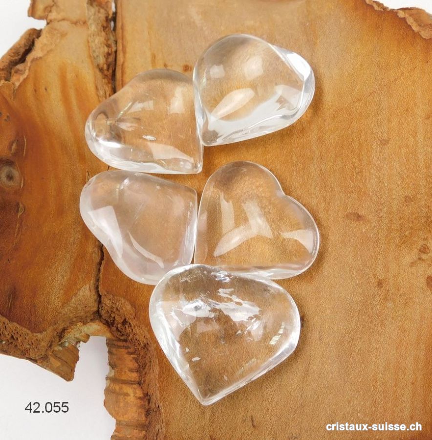 Coeur Cristal de Roche du Brésil 3,5 x 3 cm