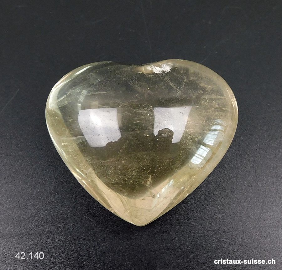 Coeur Citrine naturelle 5,4 x 4,5 cm. Pièce unique 77,5 grammes