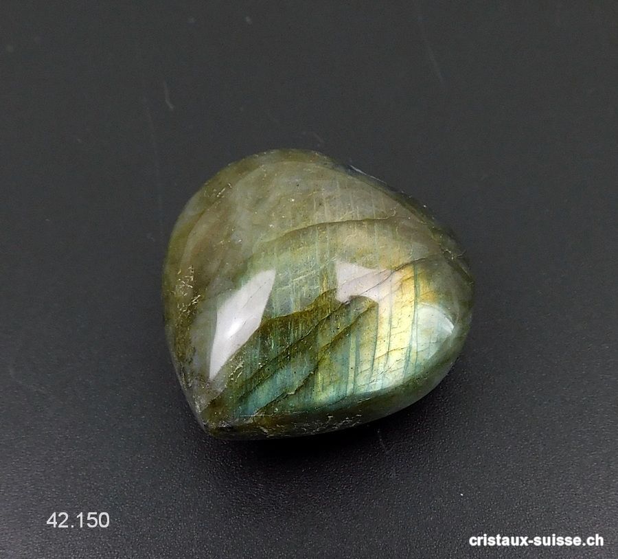 Coeur Labradorite 3,1 x 3,1 x 1,9 cm. Pièce unique