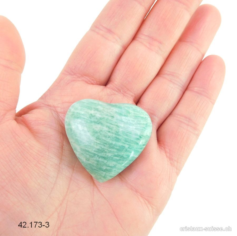 Coeur Amazonite 3,6 x 3,3 cm. Pièce unique