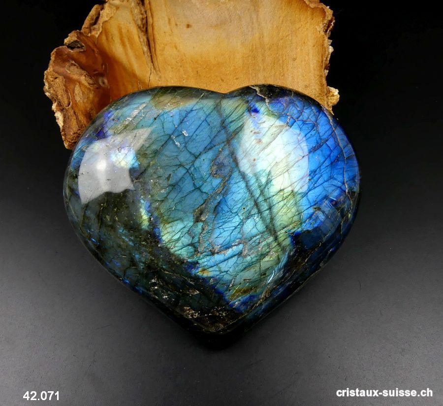 Coeur Labradorite XXL. Pièce unique 730 grammes