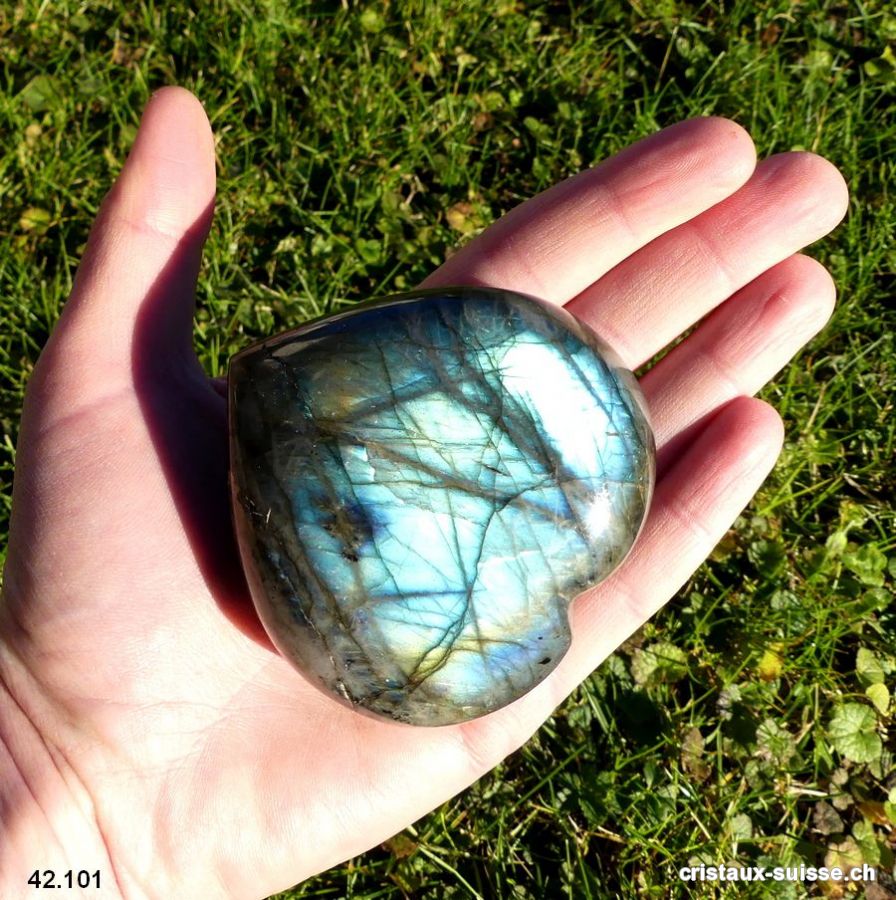 Coeur Labradorite-Spectrolite XL. Pièce unique 250 grammes