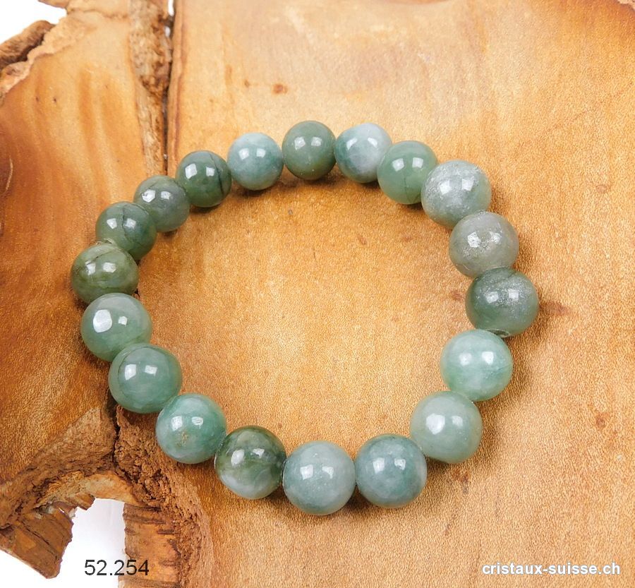 Bracelet Jadéite - Jade noble 10 mm / 18 cm. Pièce unique