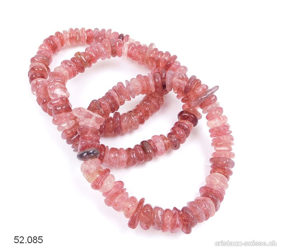 Bracelet Quartz Fraise 8 - 10 mm/18,5 - 19 cm. Taille M