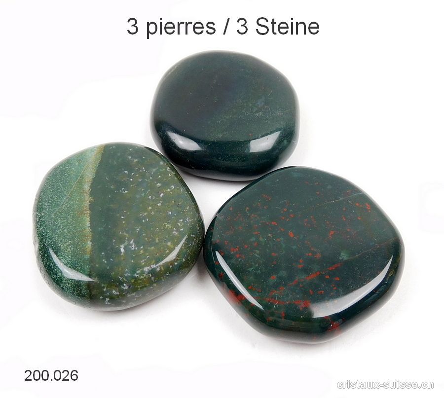 3 x Héliotrope plat env. 4 cm x épais. 1 cm. Taille L-XL