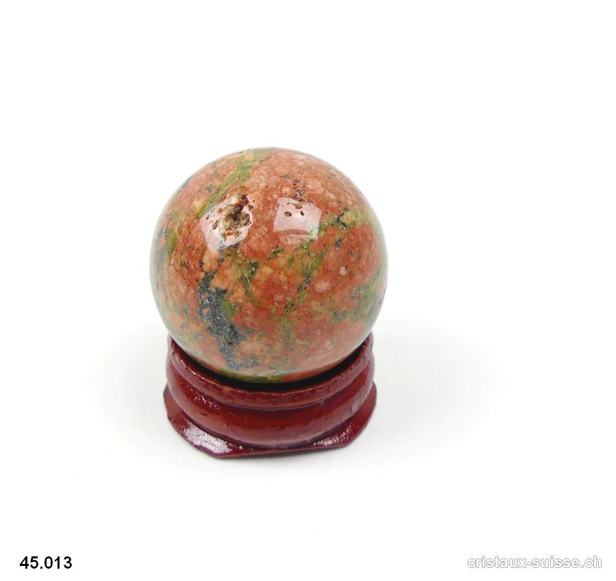 Boule Unakite - épidote 3,1 cm. Pièce unique