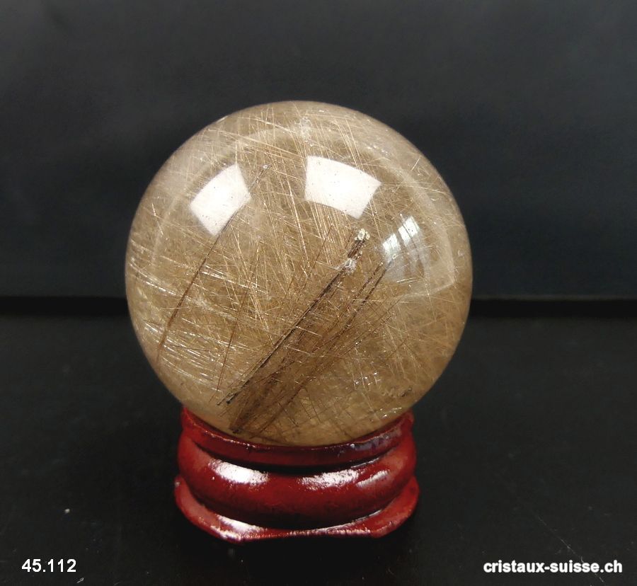 Boule Quartz Rutile 4 cm, Pièce unique 86 grammes