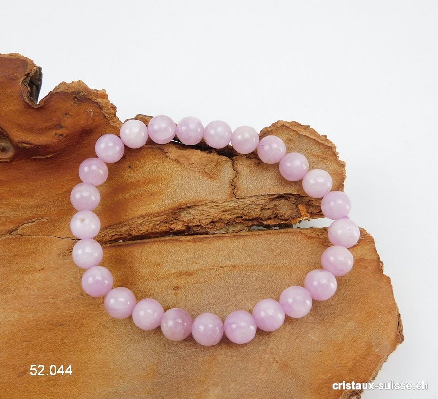 Bracelet Kunzite 8 mm / 18 cm. Qual. A