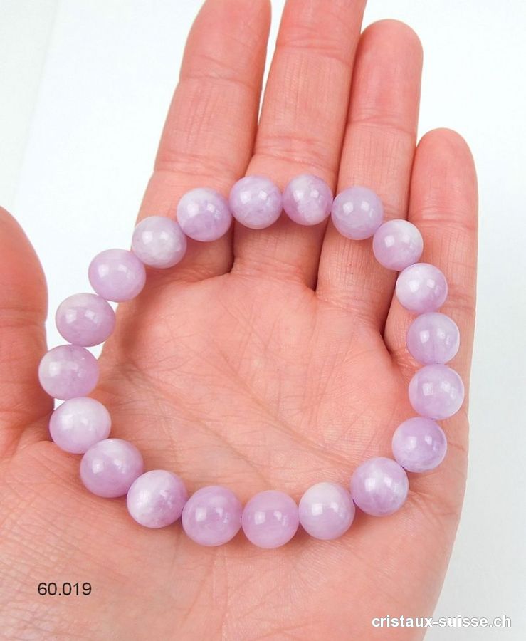 Bracelet Kunzite 9,5 mm / 18 cm. Qual. A