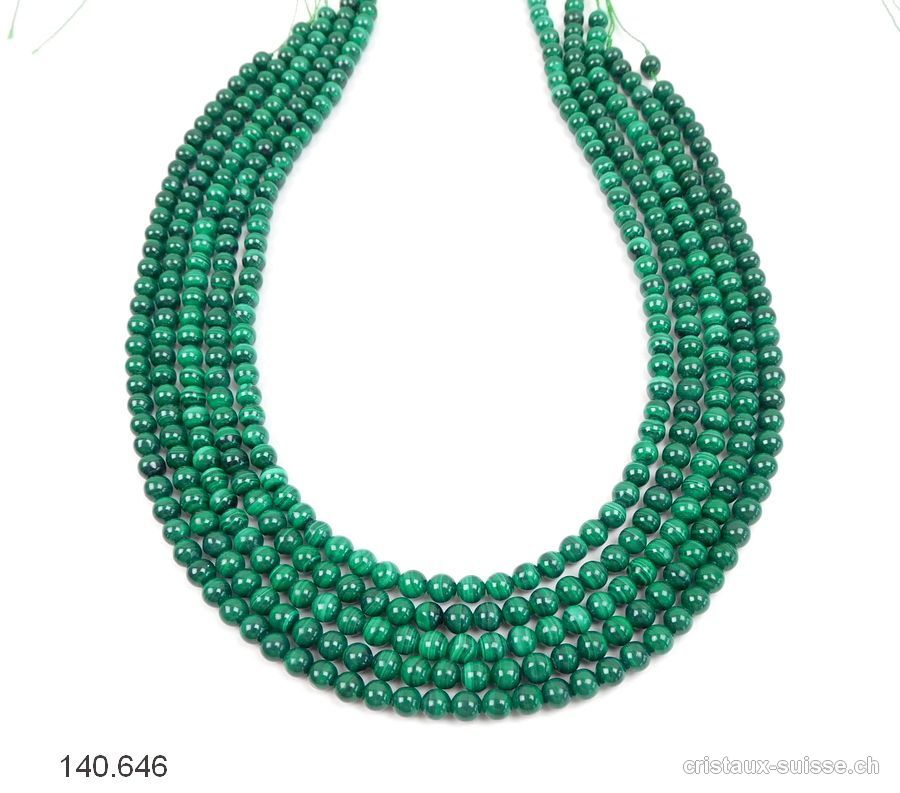 Rang Malachite 5 mm / 39 - 40 cm, env. 76 boules