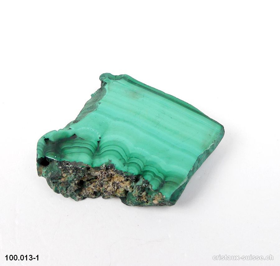 Malachite semi-polie du Congo. Pièce unique