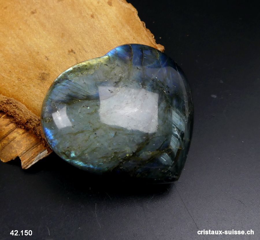 Coeur Labradorite. Pièce unique 127 grammes