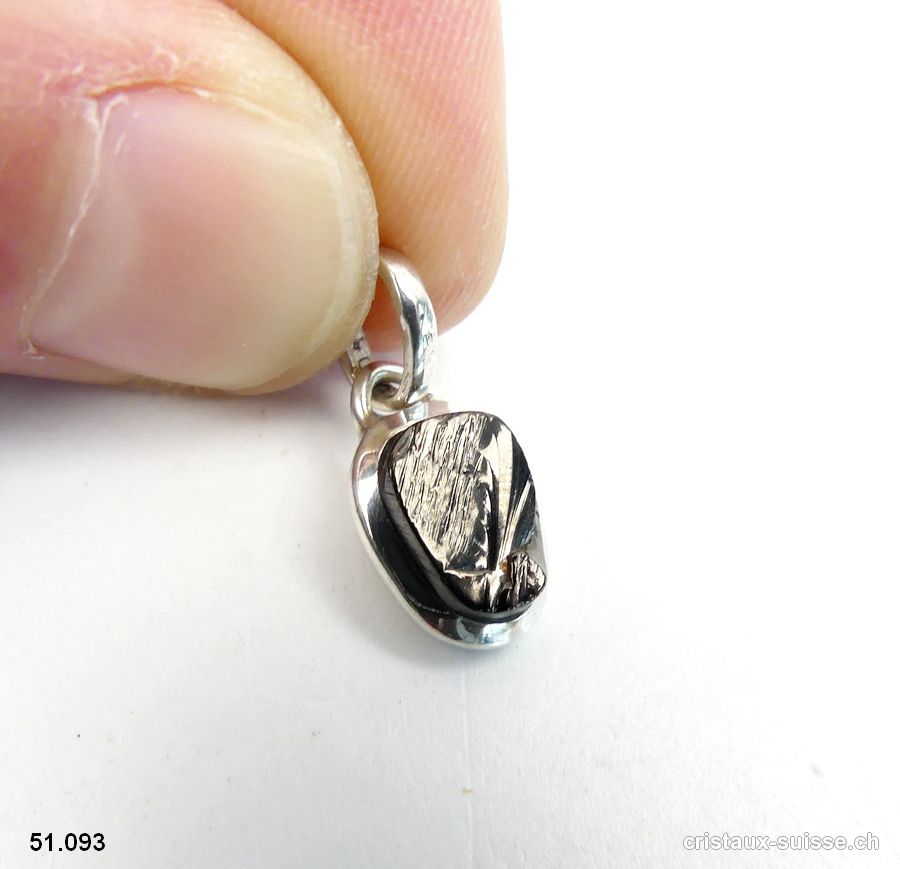 Pendentif Schungite noble Silver et argent 925. Pièce unique