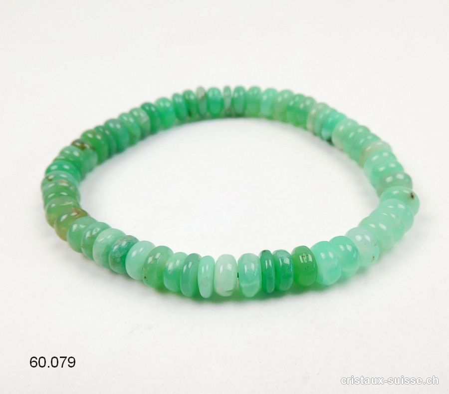 Bracelet Chrysoprase Boutons 6-7 mm / 18,5 cm. Pièce unique