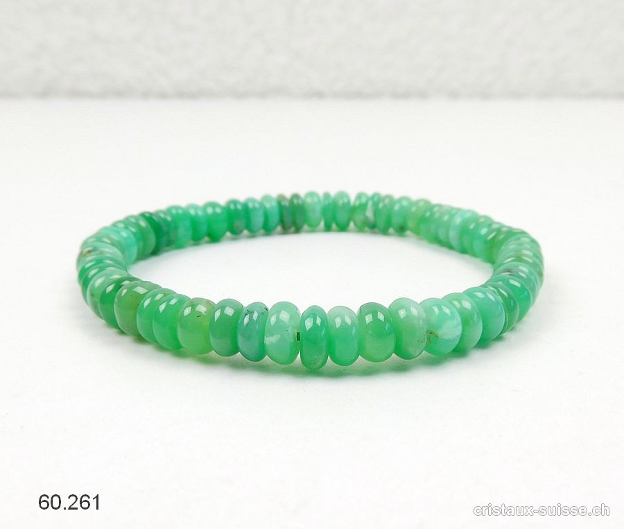 Bracelet Chrysoprase Boutons 6-7 mm / 18,5 cm. Pièce unique