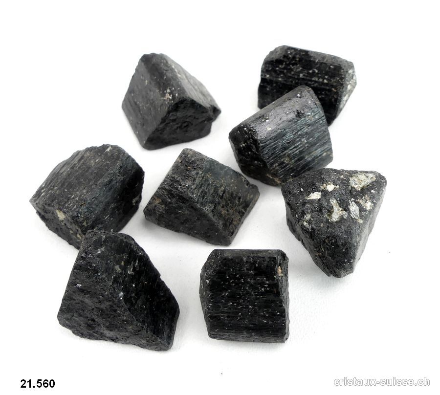 Tourmaline noire morceau brut env. 1,8 à 2,5 cm / 10 à 12 grammes