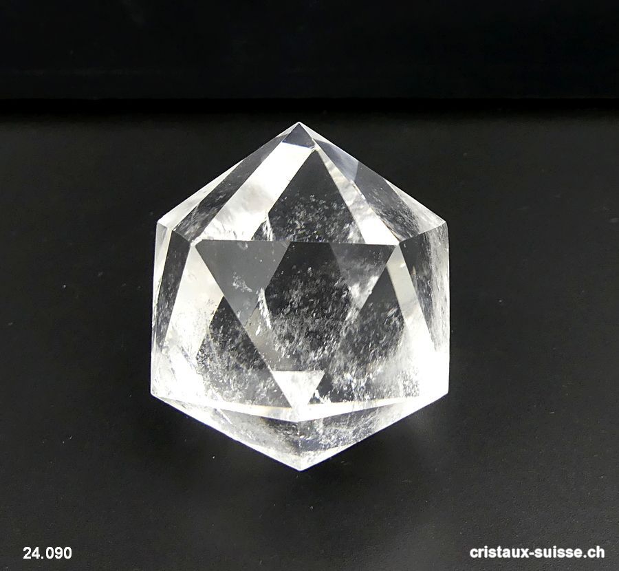 Icosaèdre Cristal de Roche 4,7 cm. Pièce unique 