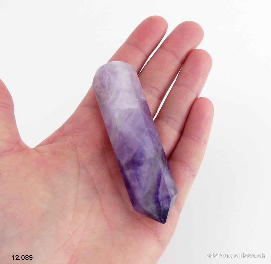 Bâton Fluorite violette hexagonal 8 x 2 cm. Pièce unique