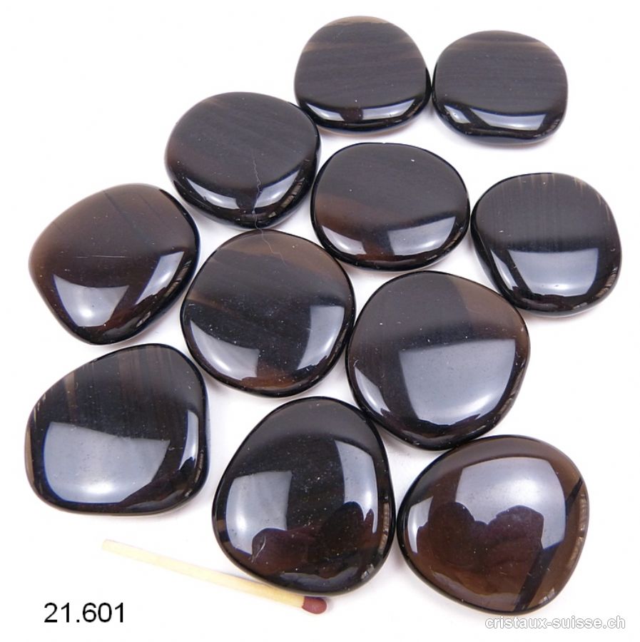 Obsidienne à Lamelles plate 3,7 - 4 cm. Taille L - XL