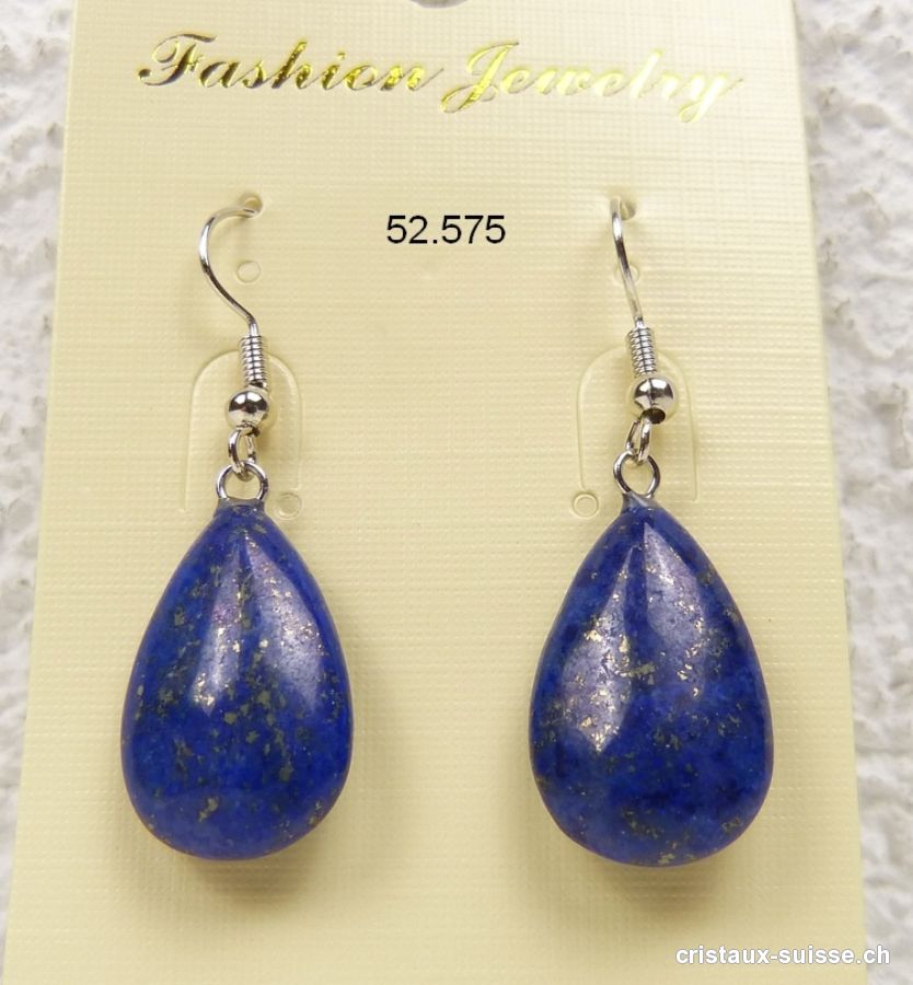 Boucles d'oreilles Goutte Lapis-Lazuli 2 cm. Offre Spéciale