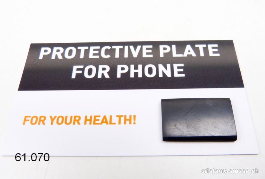 Schungite, plaquette 2,5 x 1,5 cm à coller au Smartphone