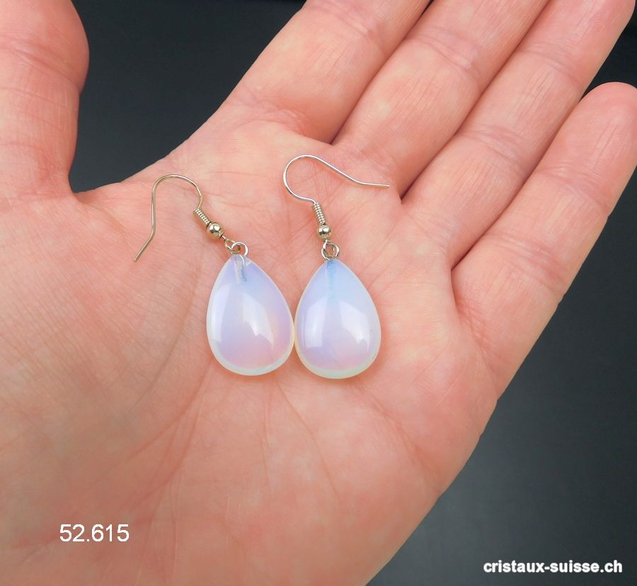 Boucles d'oreilles Goutte Opalite - Opaline 2 cm. Offre Spéciale