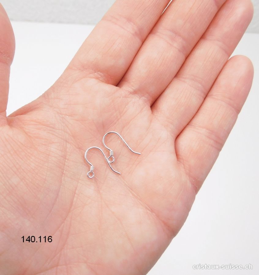 Crochets pour boucles d'oreilles 12 mm en argent 925. 1 paire. OFFRE SPECIALE