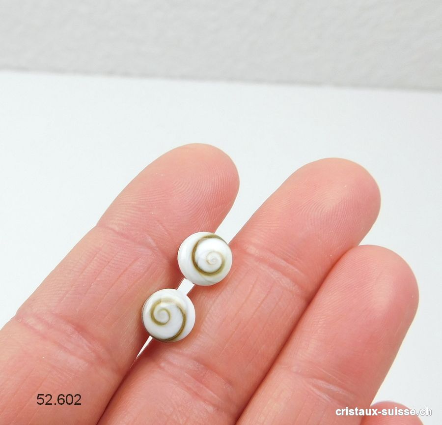 Clous d'oreilles Oeil de Sainte Lucie 8 mm, argent 925
