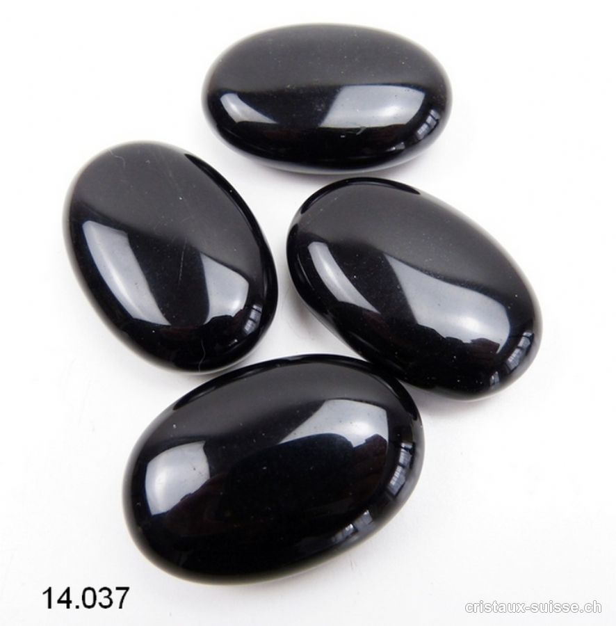 Cristaux Suisse - Obsidienne noire anti-stress arrondie 4,5 x 3 cm