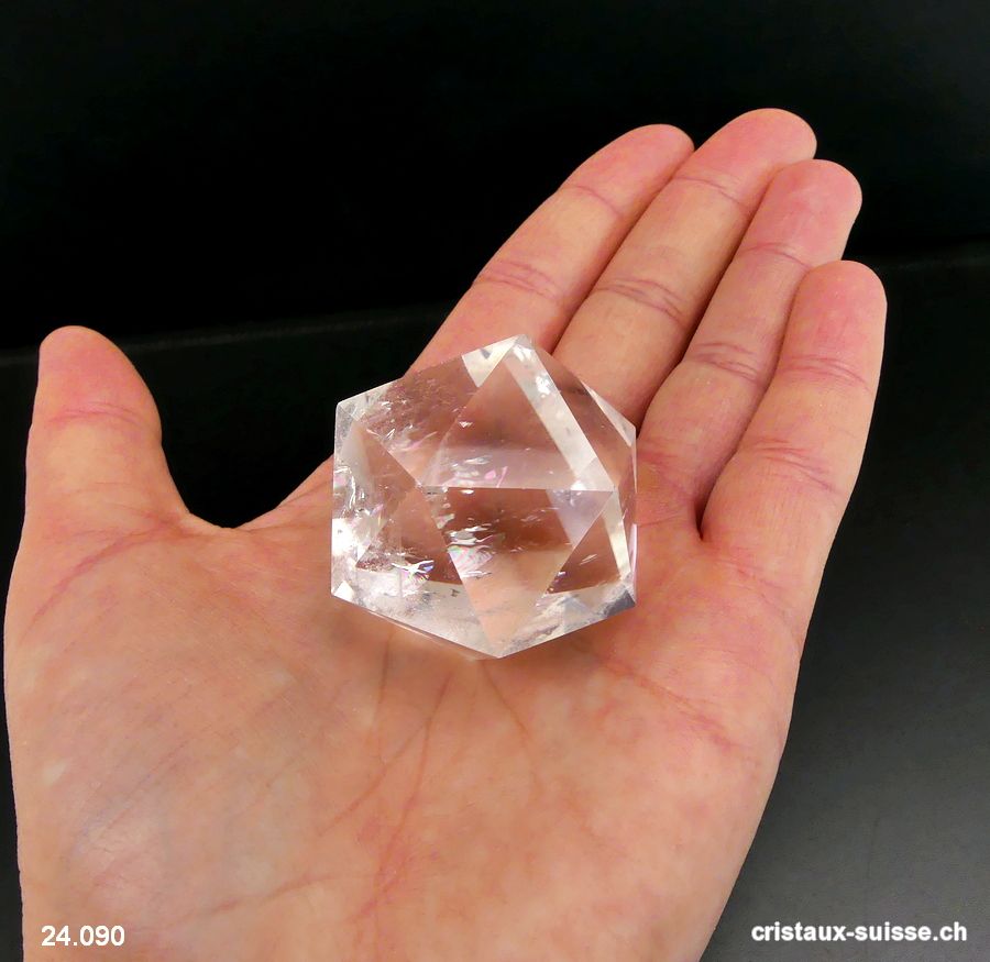 Icosaèdre Cristal de Roche 4,2 cm. Pièce unique