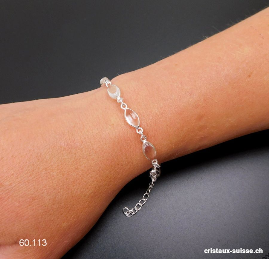 Bracelet Cristal de Roche en argent 925. Qual. AA