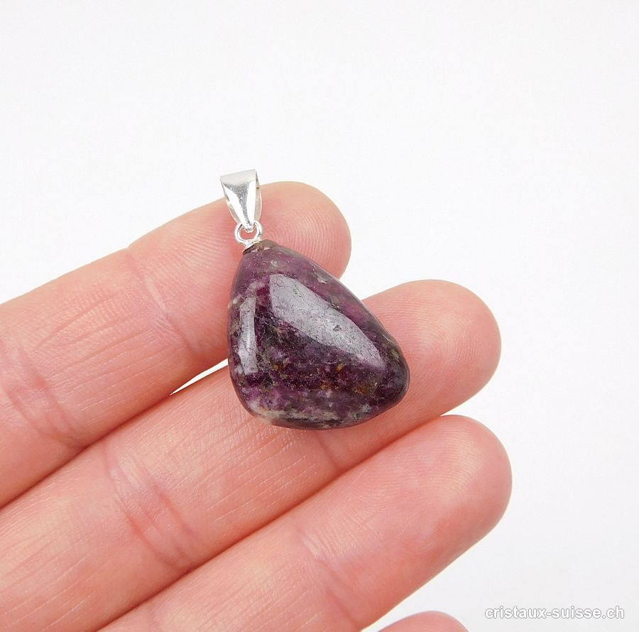 Pendentif Tourmaline rose - Granit avec boucle argent 925. Pièce unique