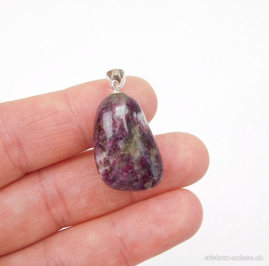 Pendentif Tourmaline rose - Granit avec boucle argent 925. Pièce unique