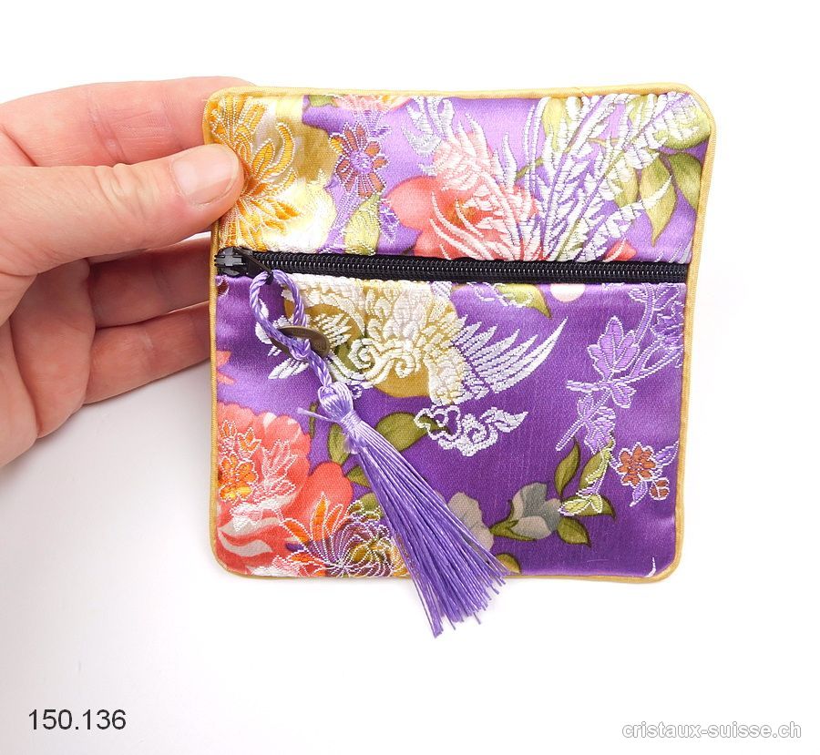 Pochette chinoise Violette, env.  11,5 x 11,5 cm