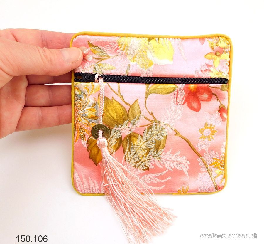 Pochette chinoise Rose, env. 11,5 x 11,5 cm