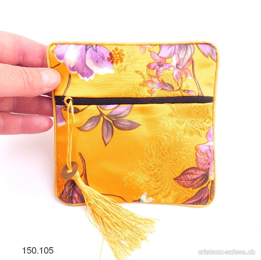 Pochette chinoise Jaune, env. 11,5 x 11,5 cm