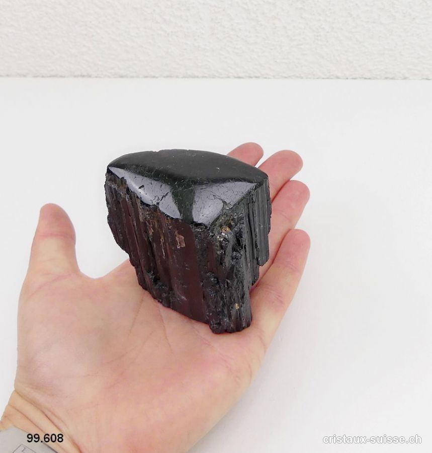 Tourmaline noire brute, dessus poli. Pièce unique 263 grammes